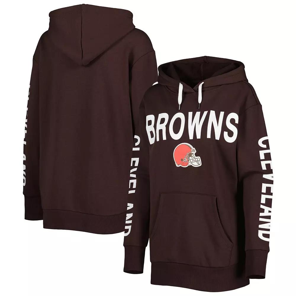 Women's G-III 4Her by Carl Banks Brown Cleveland Browns Extra Point Pullover Hoodie,  Product Image