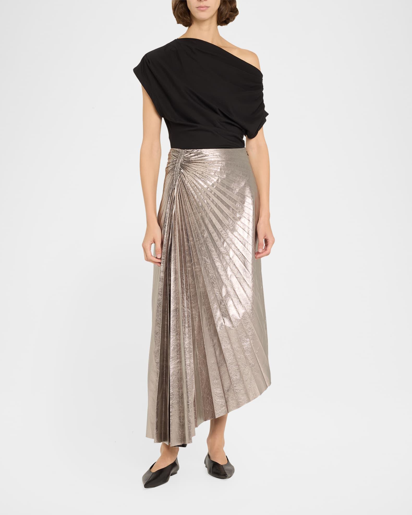 Tracy Metallic Vegan Leather Skirt Product Image