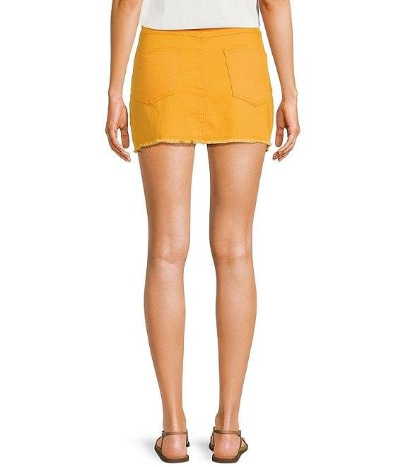 GB Denim Frayed Hem Mini Skirt Product Image