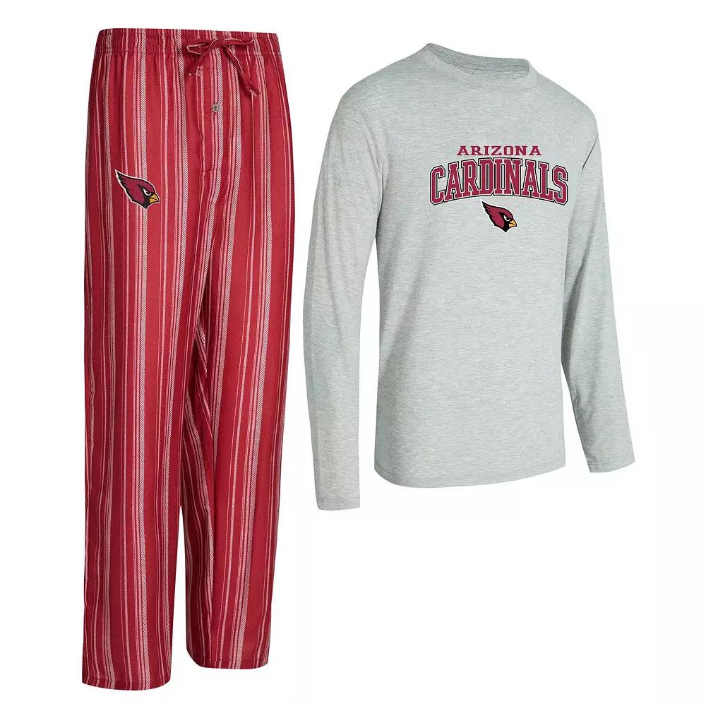 Men's Concepts Sport Arizona Cardinals Petition Long Sleeve T-Shirt & Pants Sleep Set, Size: XL, Red Product Image