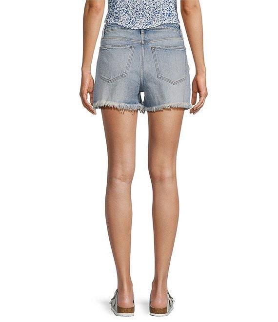 YMI Jeanswear High Rise Fray Hem Shorts Product Image