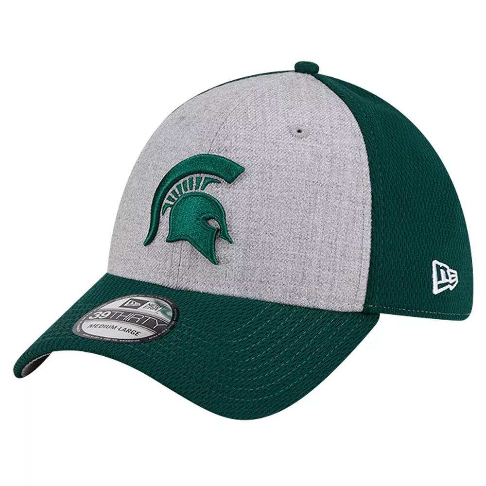 Men's New Era Heather Gray/Green Michigan State Spartans Two-Tone 39THIRTY Flex Hat, Size: Medium/Large, Grey Product Image