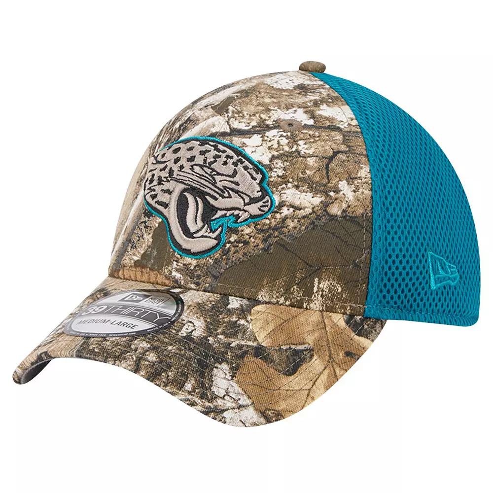 Men's New Era Realtree Camo/Teal Jacksonville Jaguars Active 39THIRTY Flex Hat, Size: Large/XL, Green Product Image