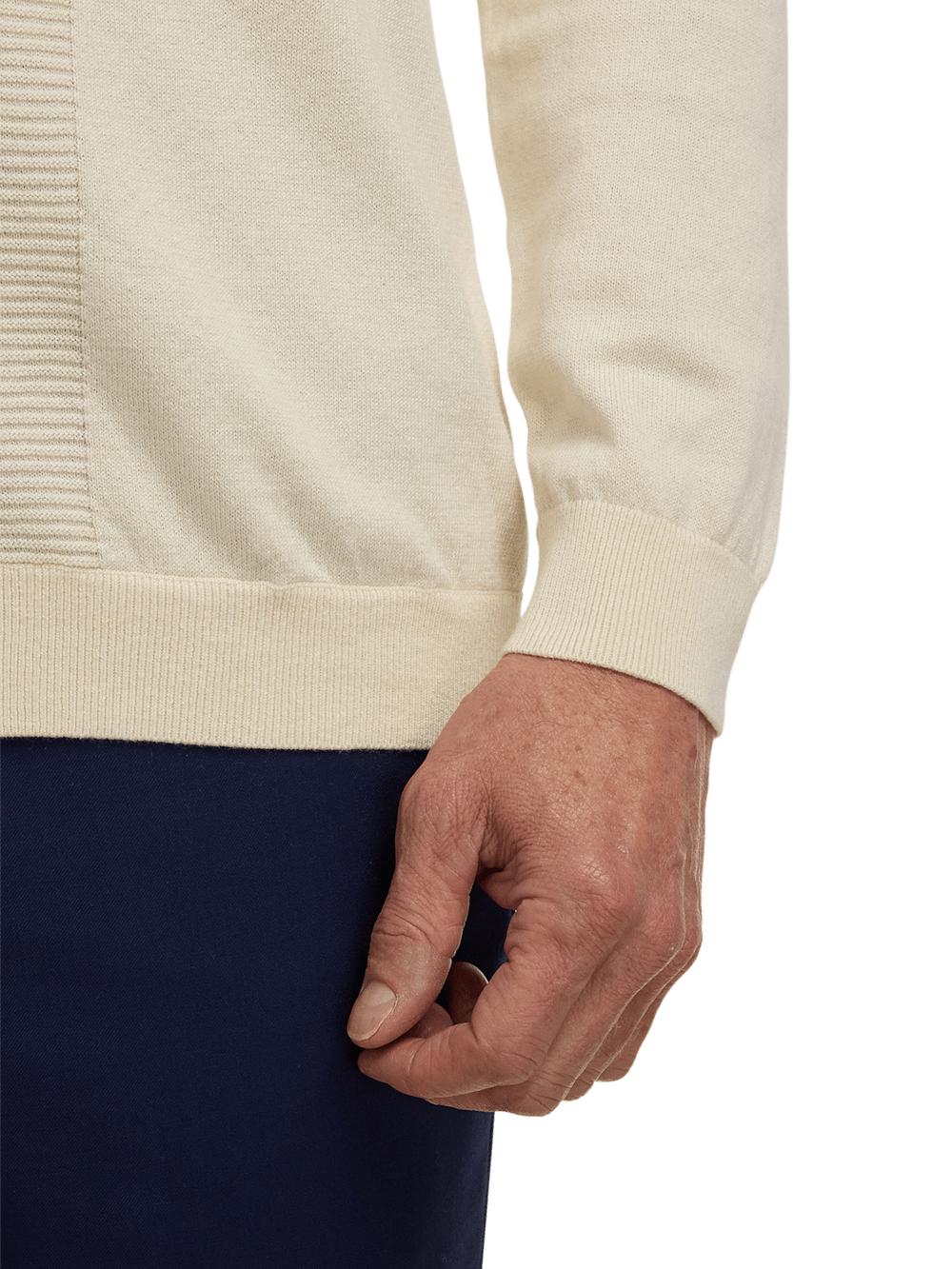 Silk Cotton Cashmere Full Zip Polo - Ivory Product Image