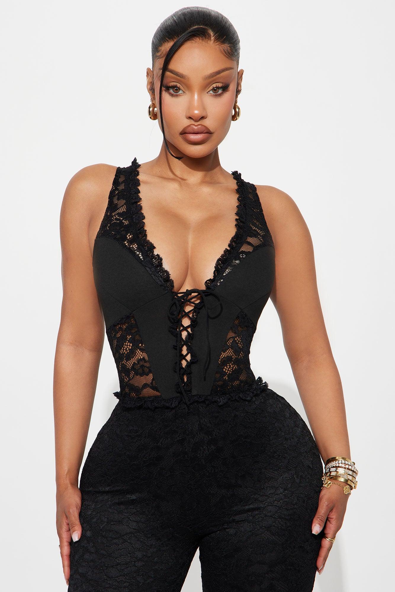 Lamaria Flare Lace Jumpsuit - Black Female Product Image