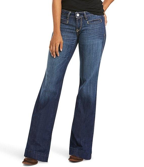 Ariat Lucy Mid Rise Wide Leg Stretch Denim Jeans Product Image