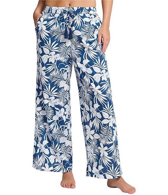 Tommy Bahama Island Cays Blooms Floral Print Wide Leg Pant Swim Cover-Up Product Image