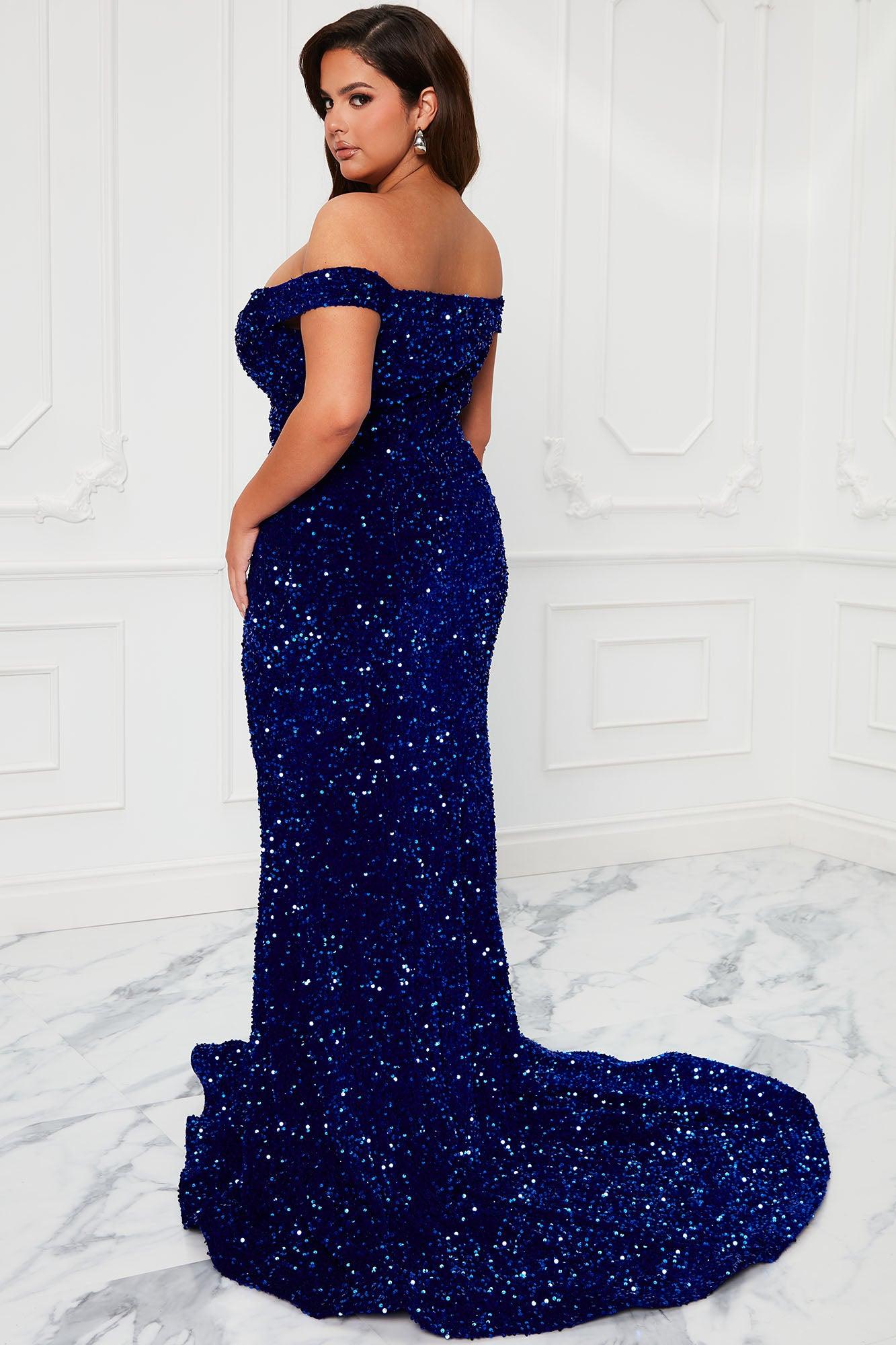 Alora Sequin Maxi Gown - Royal Product Image