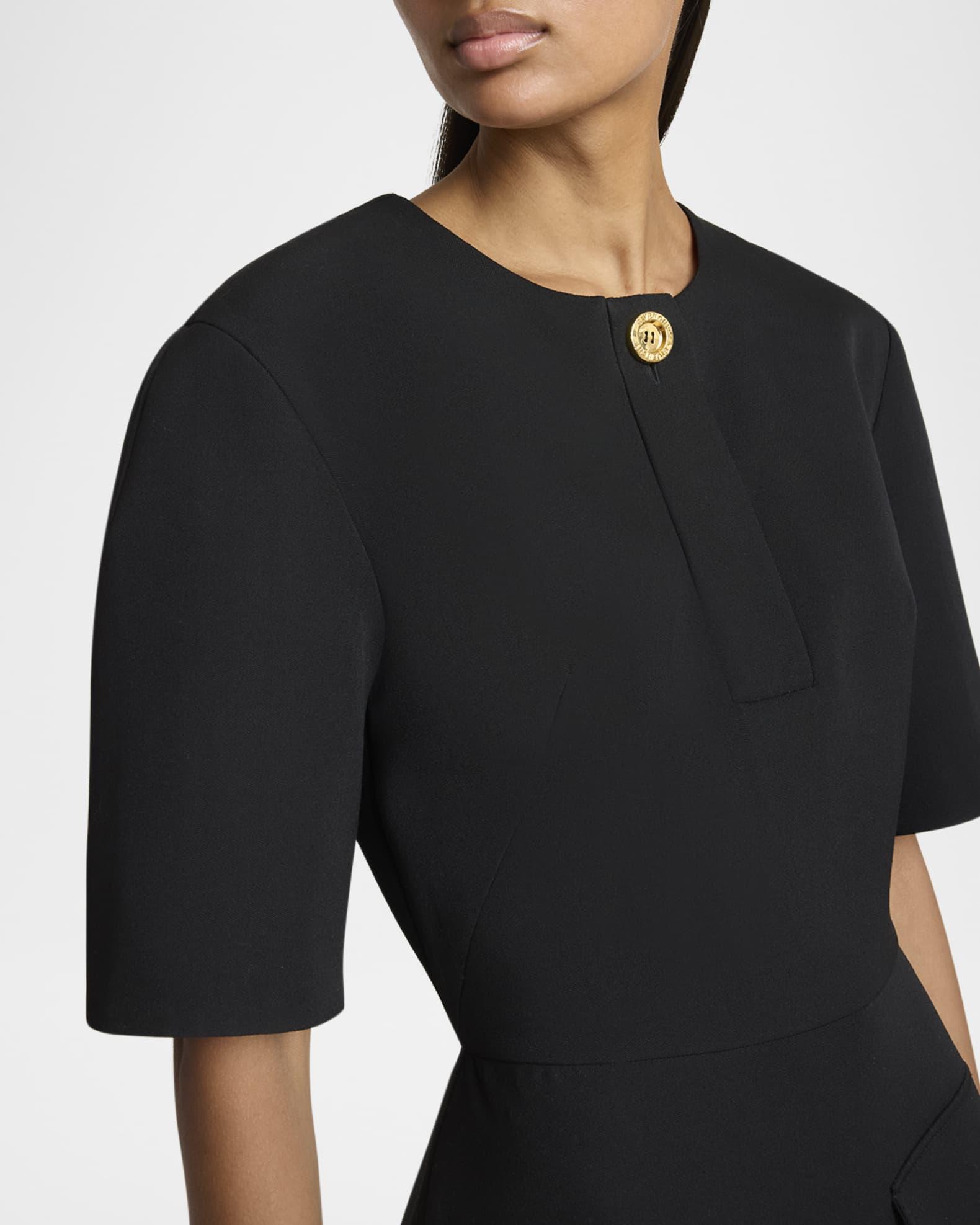 Short-Sleeve Patch-Pocket Mini Cocoon Dress Product Image