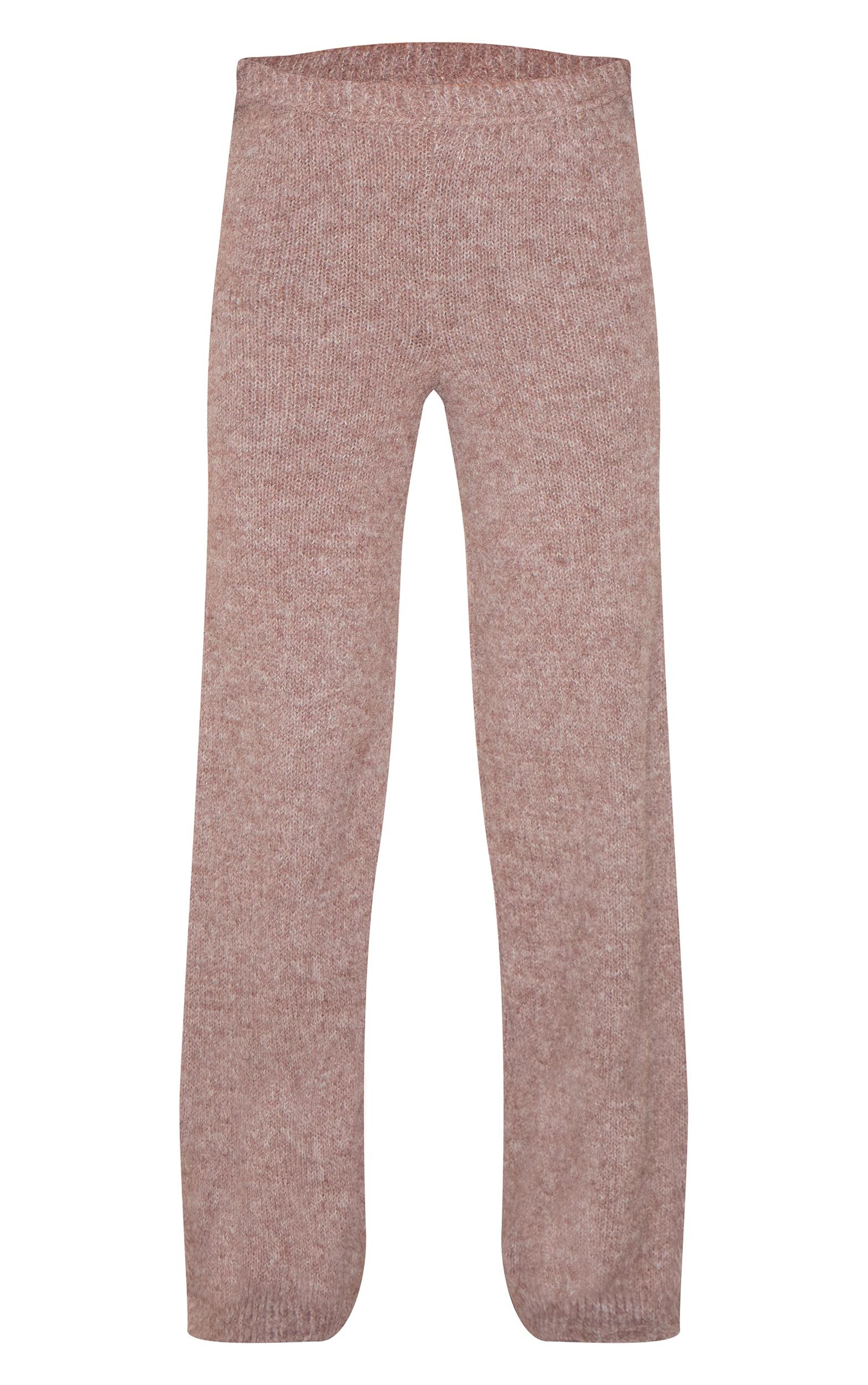 Petite Chocolate Knit High Waisted Flared Pants Product Image