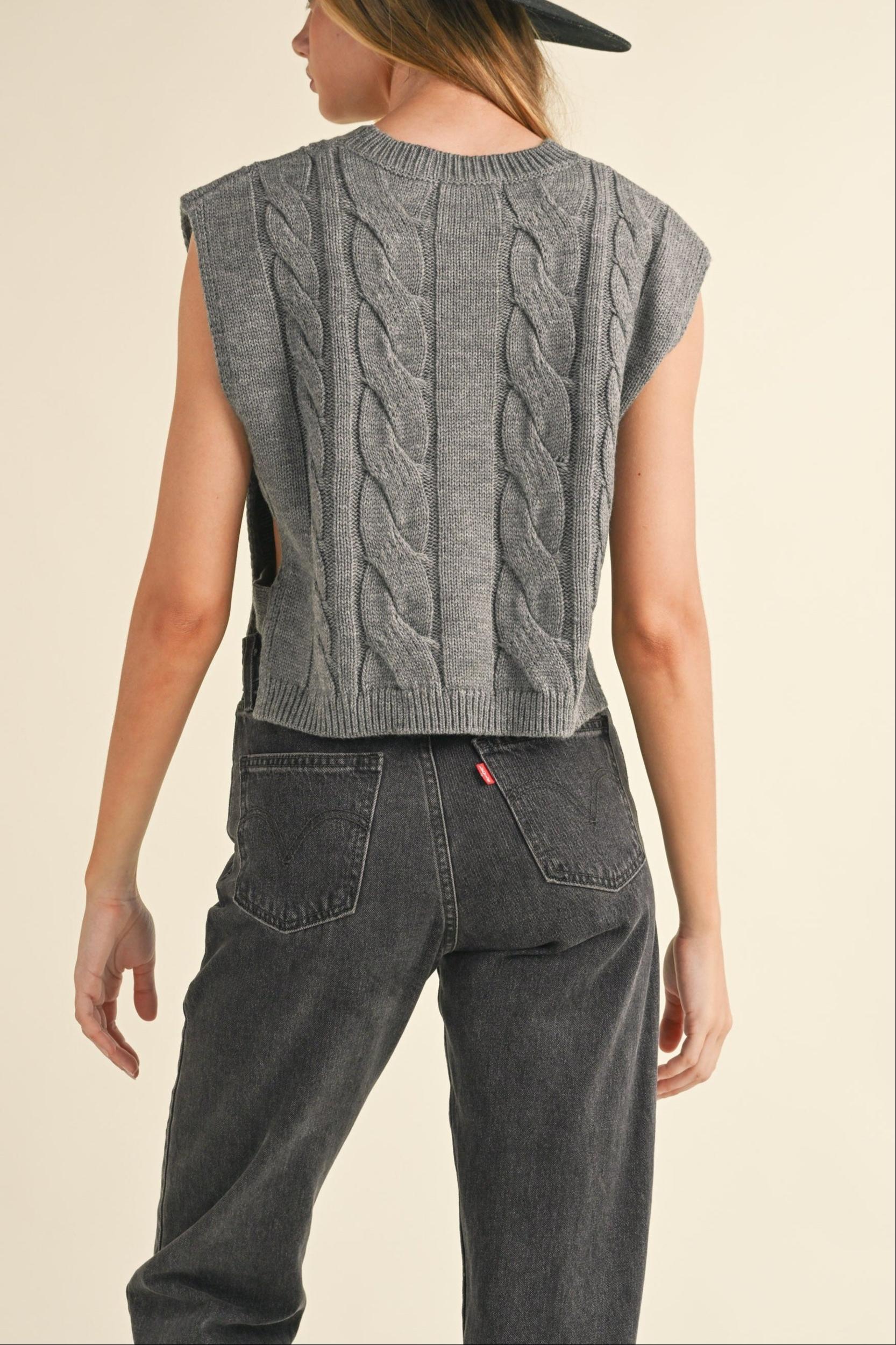 Cable Knit Open Side Vest Product Image