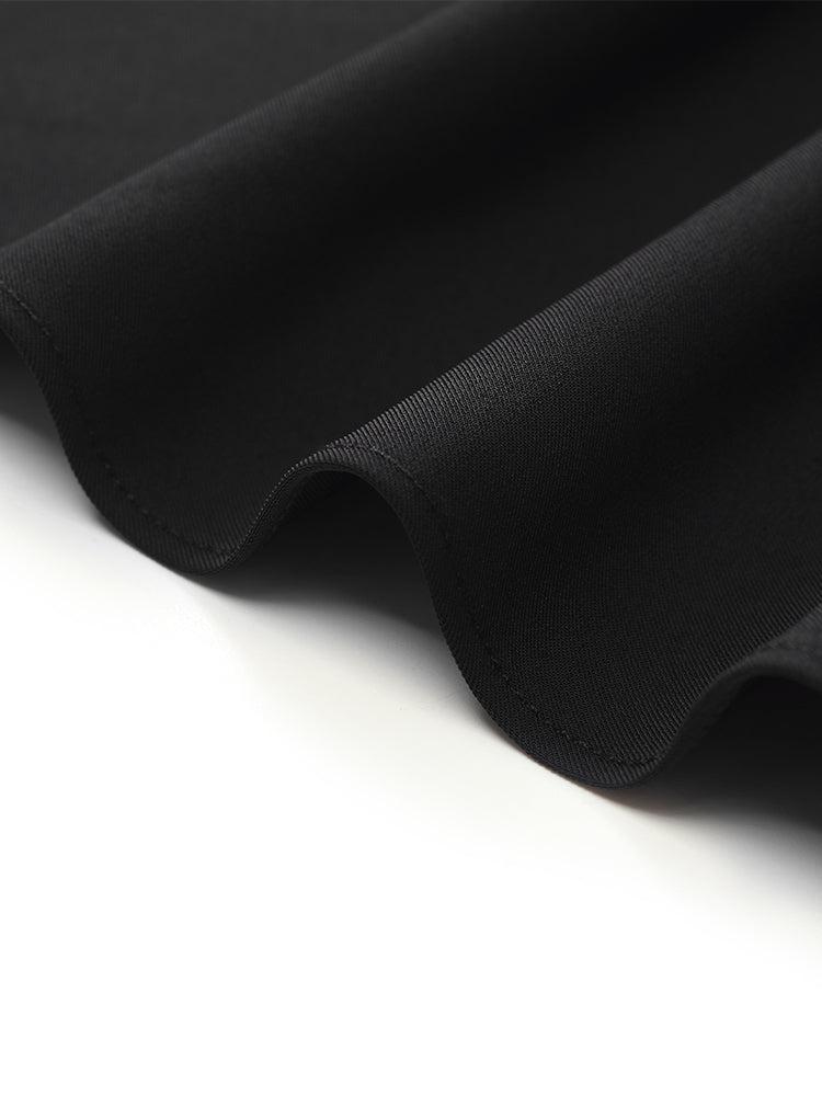 V-Neck Patchwork Pleated Women Mini Dress Product Image