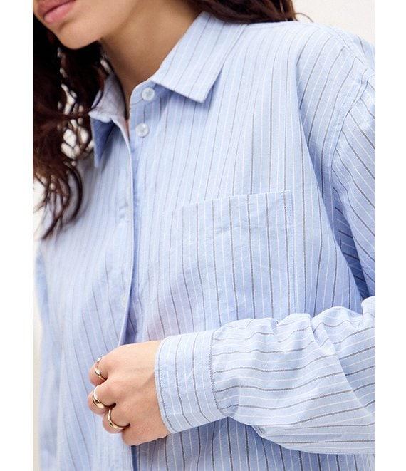 BDG Urban Outfitters Striped Long Sleeve Poplin Shirt Product Image