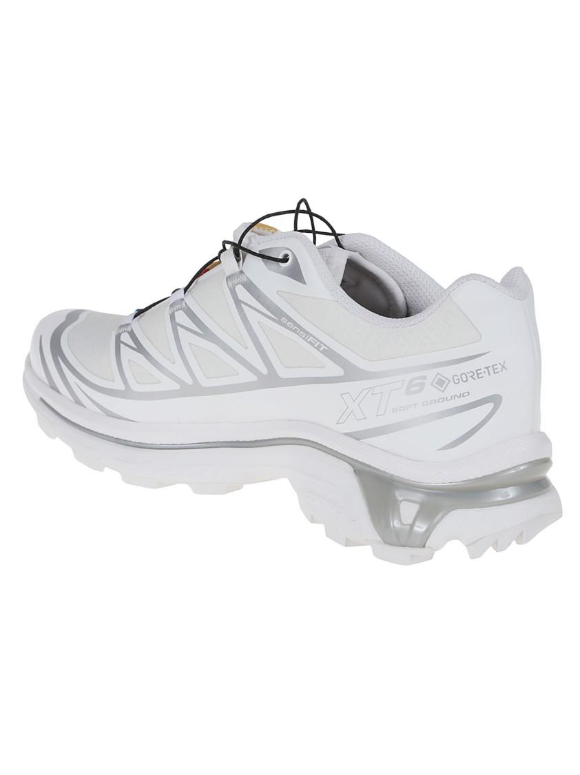 SALOMON Mens White White Silver Xt-6 Gtx Quick-lace Mesh Low-top Trainers Product Image