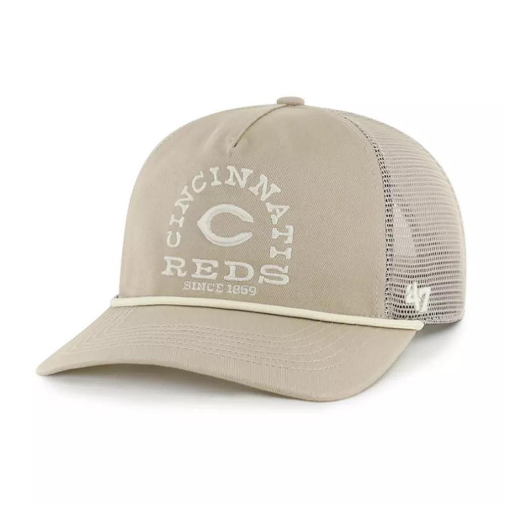 Men's '47  Khaki Cincinnati Reds Ranchero Adjustable Hitch Hat, Red Beig K Product Image
