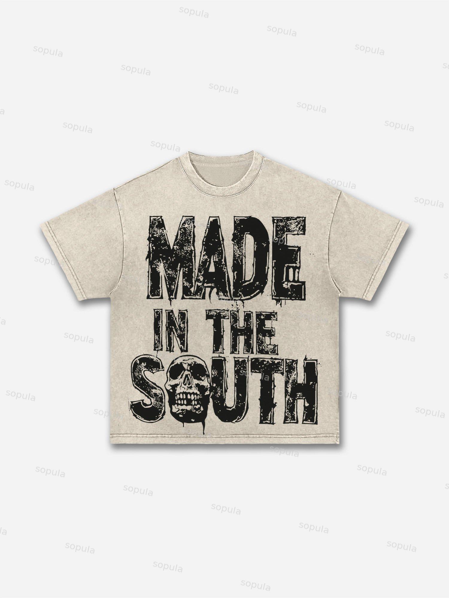 Made In The South Graphic Acid Wash T-shirt Product Image