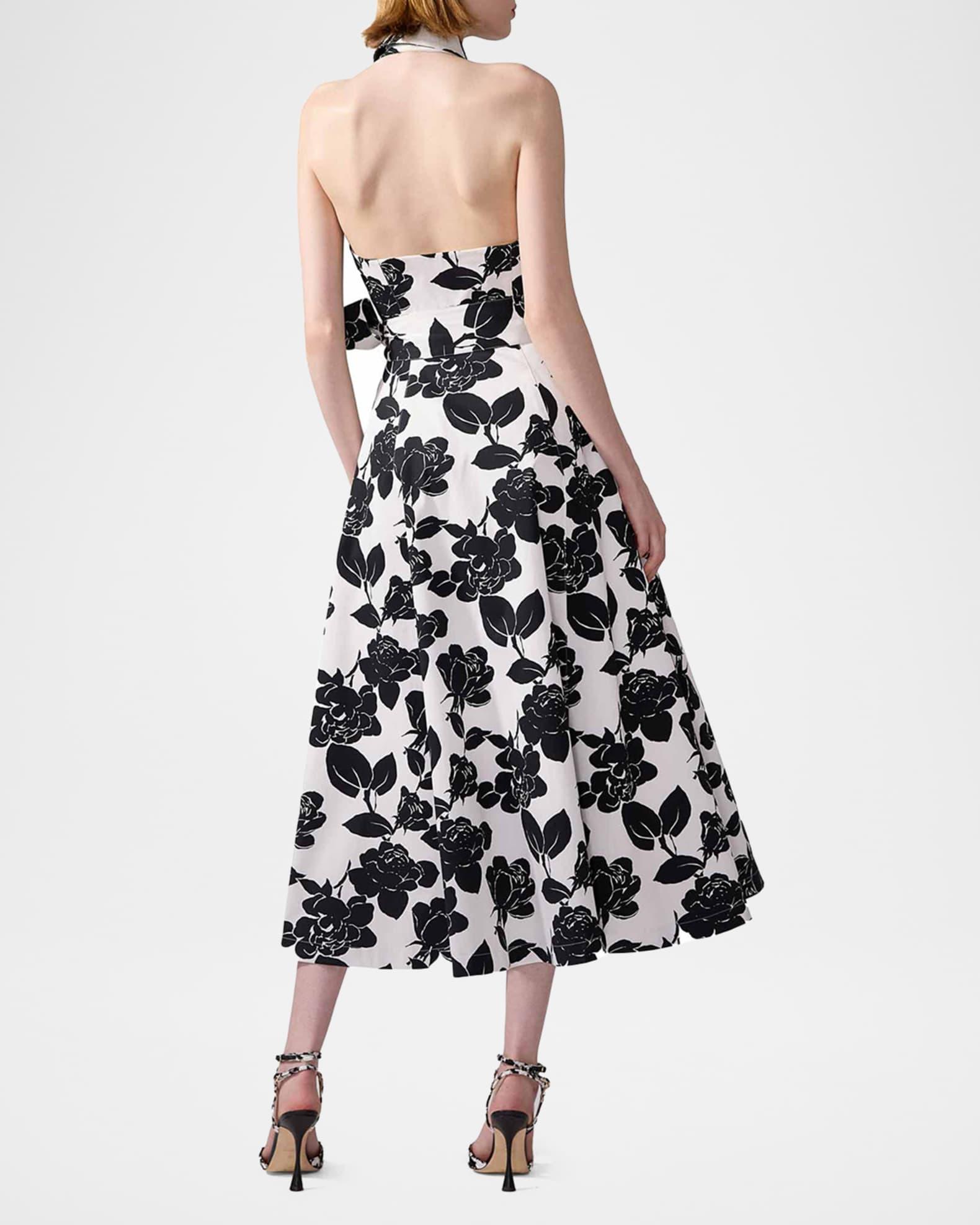 Collared Halter Button-Front Midi Dress Product Image