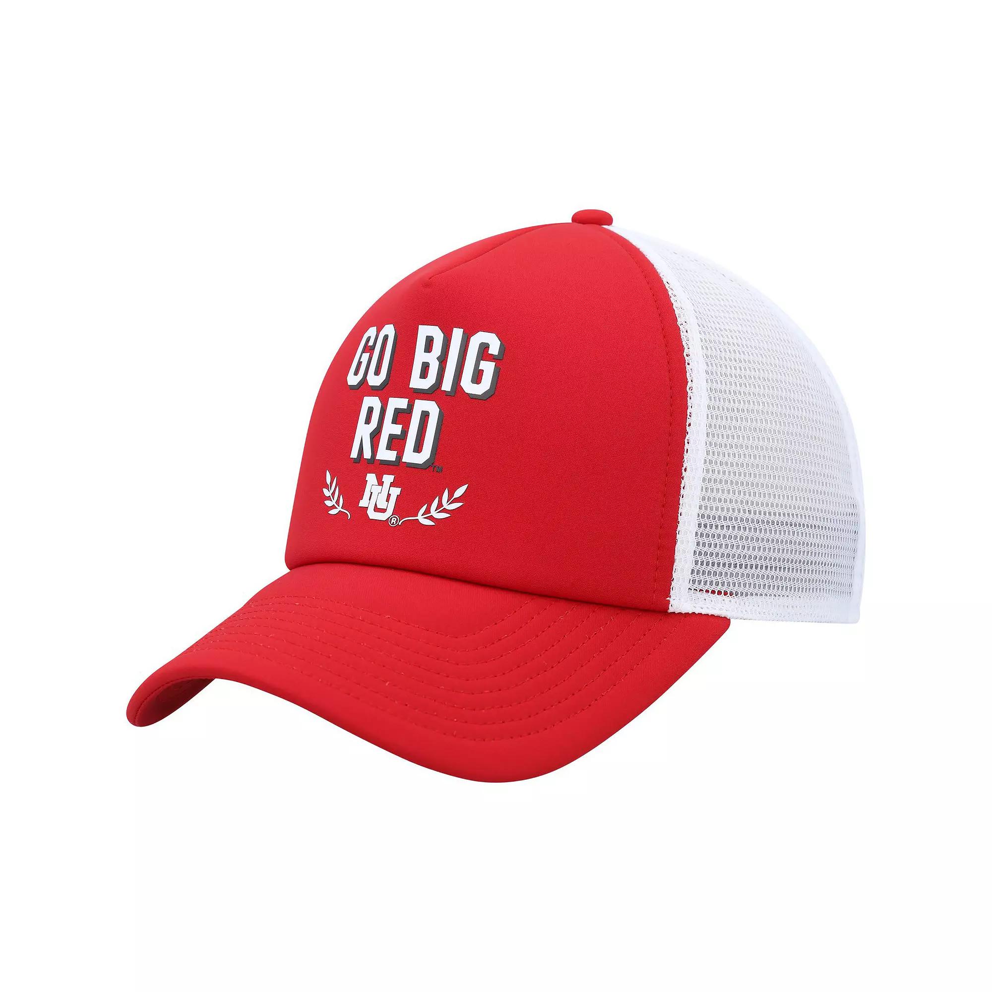 Men's adidas Scarlet Nebraska Huskers Phrase Foam Front Trucker Adjustable Hat, Red Product Image