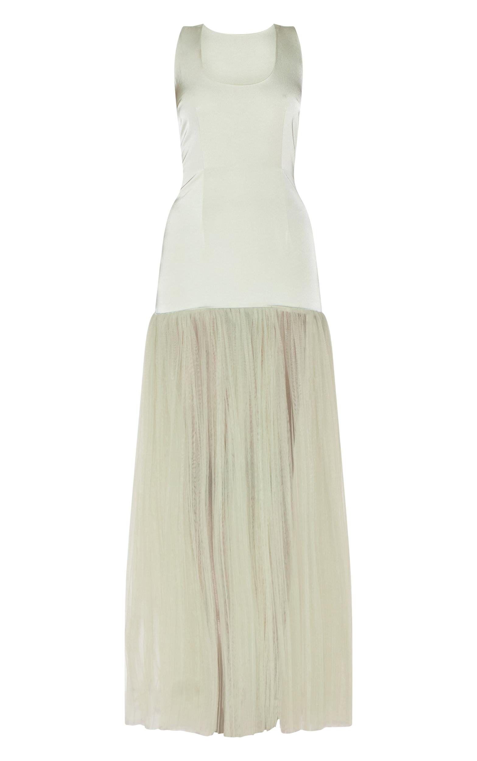  Sage Green Scoop Neck Drop Waist Maxi Dress Product Image