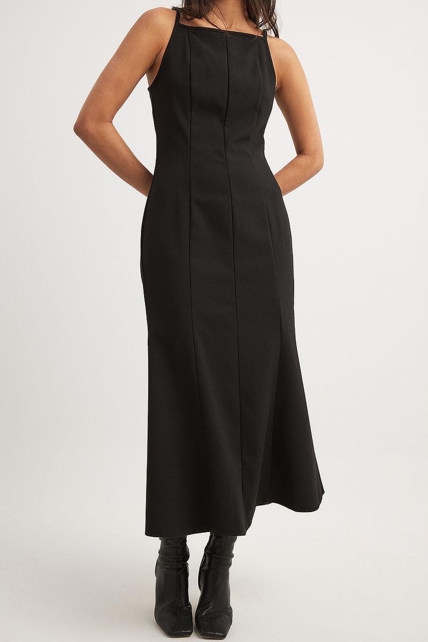Deep Back Tie Detail Midi Dress Product Image