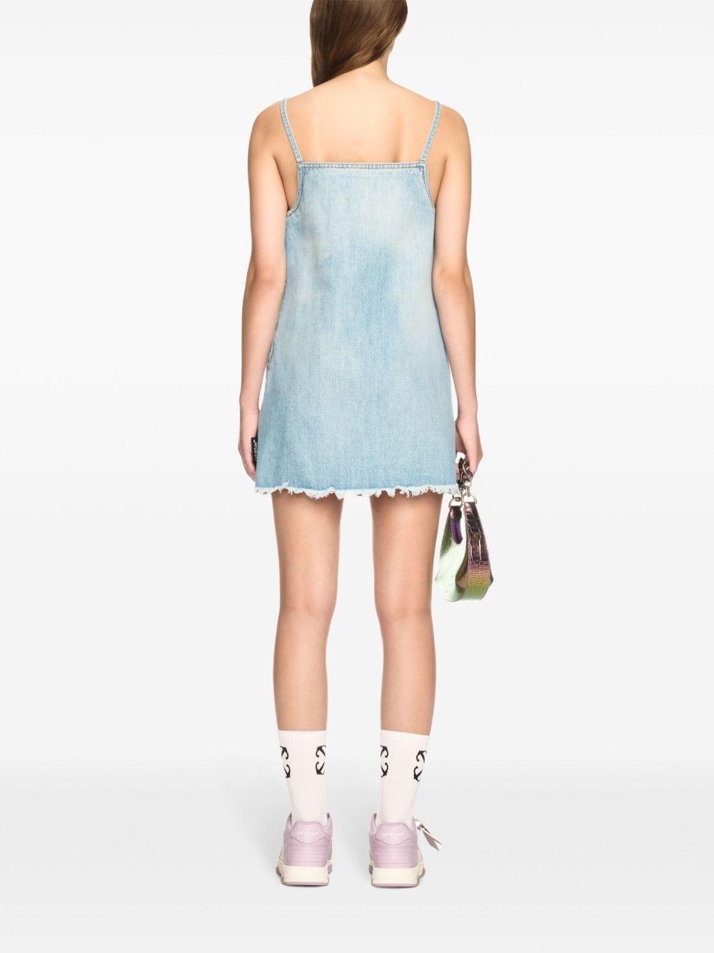 frayed denim mini dress Product Image