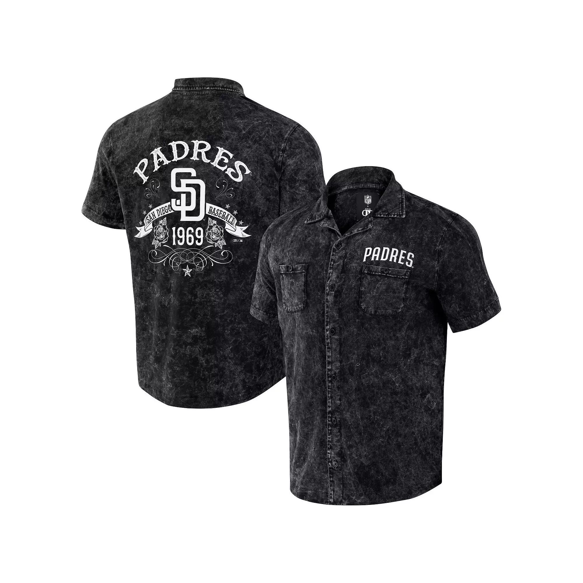 Men's Darius Rucker Collection by Fanatics Black San Diego Padres Denim Team Color Button-Up Shirt,  Product Image