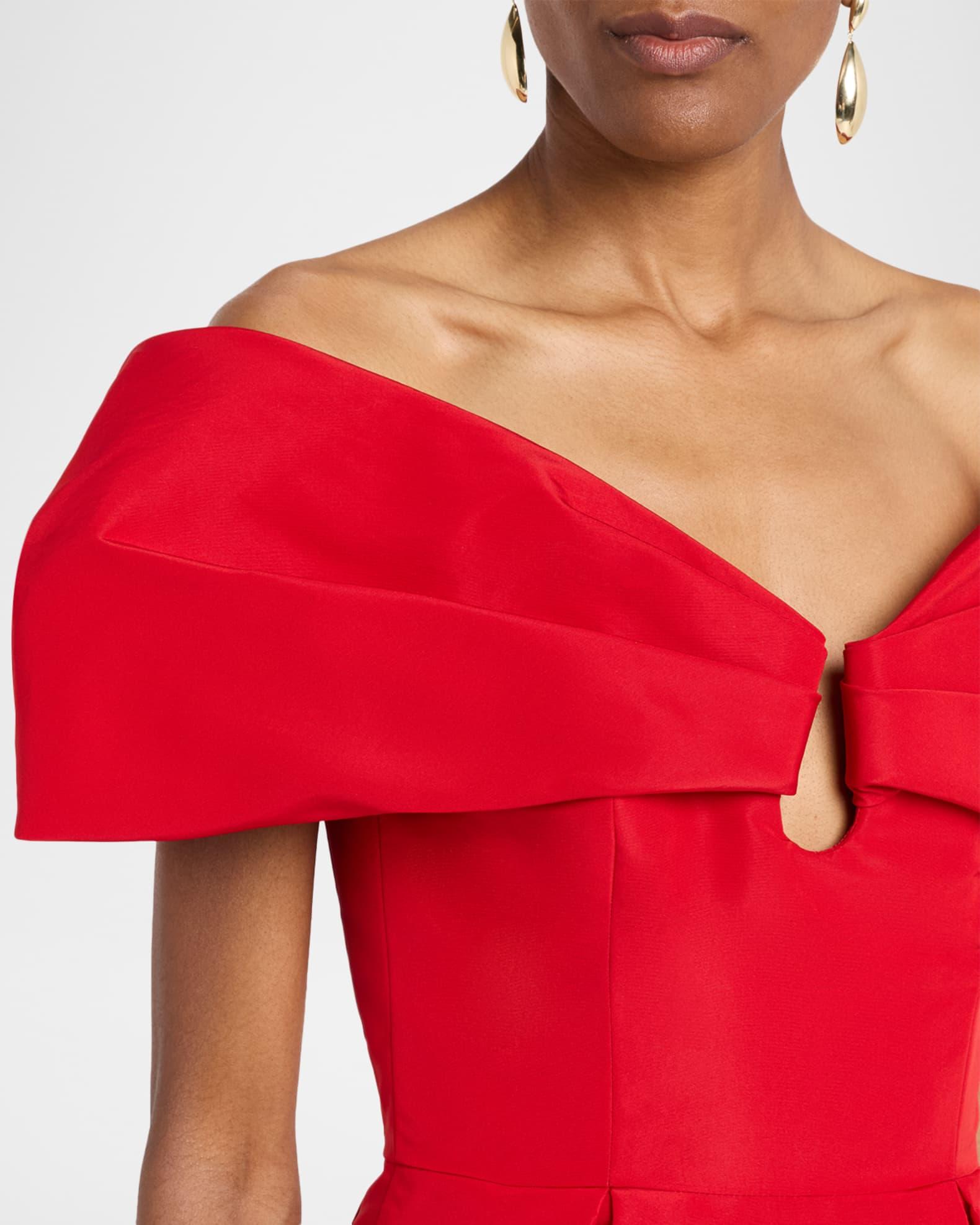 Off-The-Shoulder Midi Column Dress Product Image