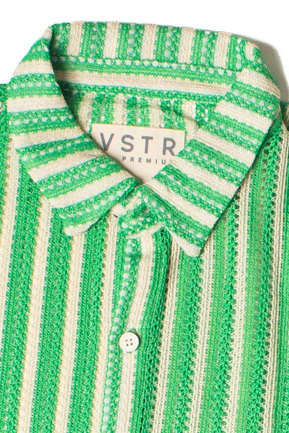 Green Cabana Knit Button Up Shirt Product Image