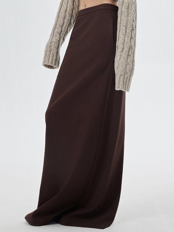 Solid Low Rise Back Split Maxi Skirt Product Image