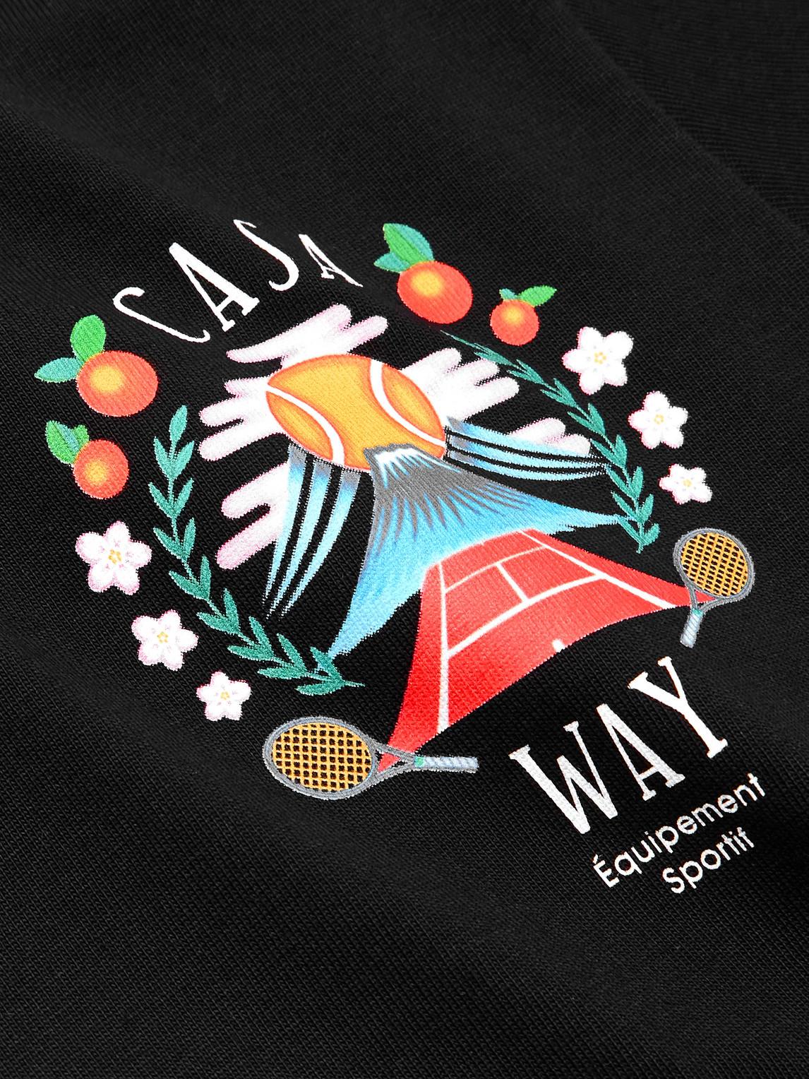 CASABLANCA Mens Casa Way Mountain Brand-print Cotton-jersey T-shirt In Black Product Image