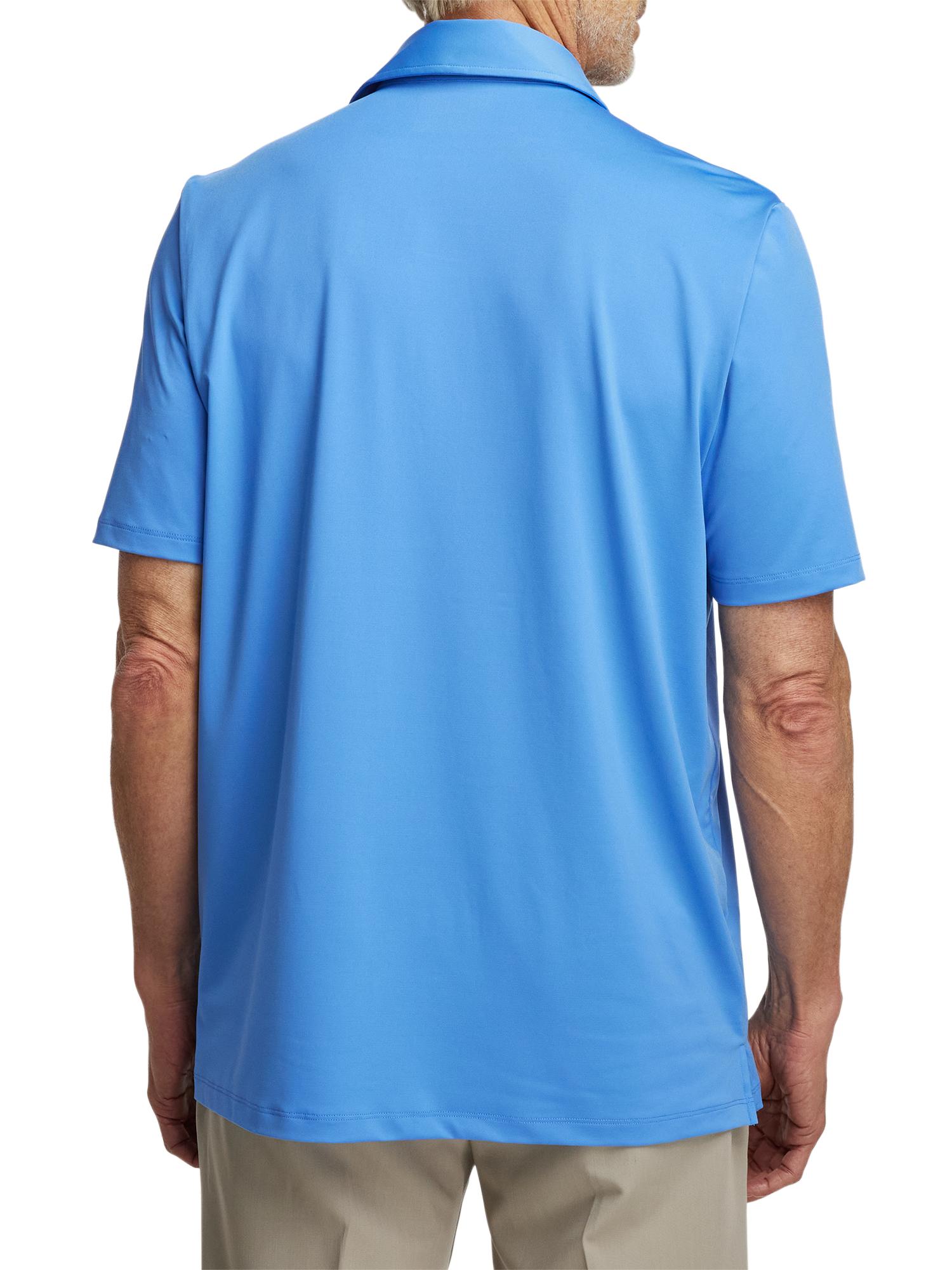 Performance Blend Three Button Polo - Blue Product Image