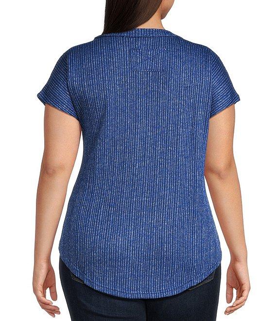 Blu Pepper Plus Size Short Sleeve Sweater Knit Top Product Image