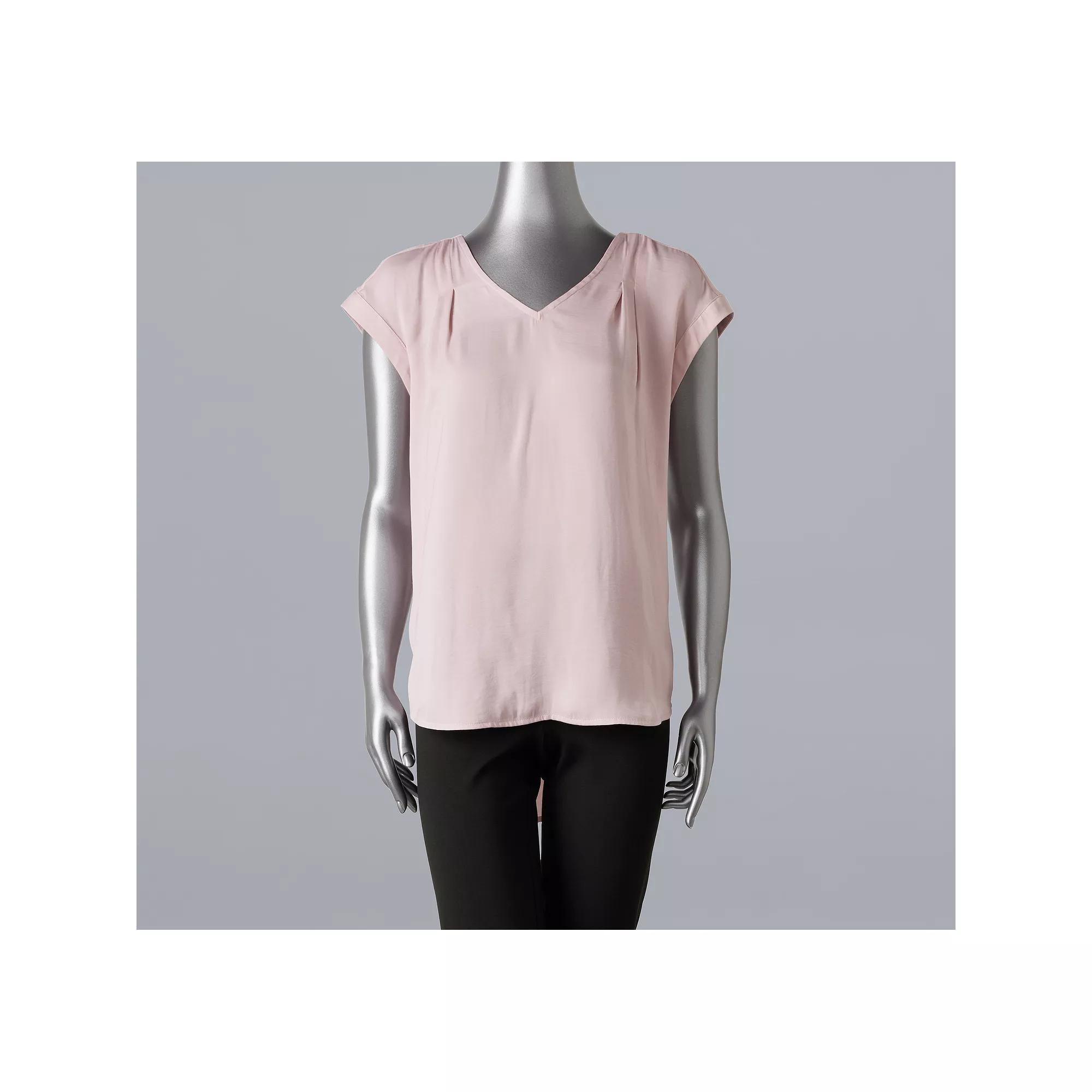 Women's Simply Vera Vera Wang V-Neck Top, Size: Small, Opulent Red Product Image