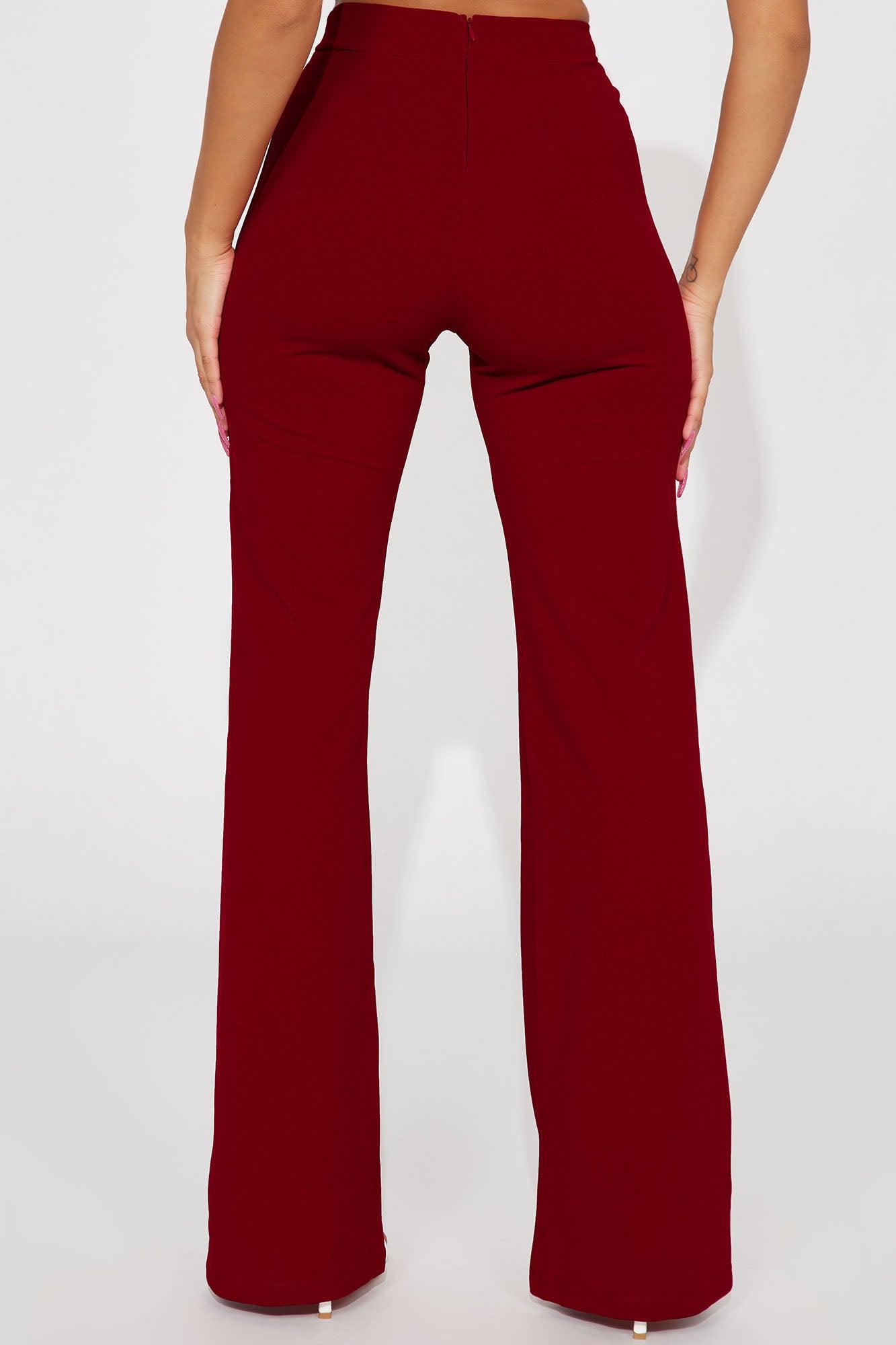 Victoria High Waisted Dress Pants - Red Product Image