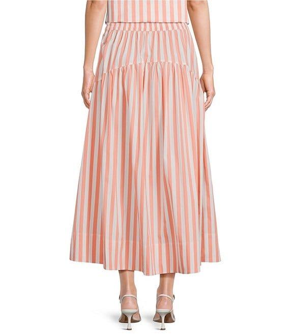Skies Are Blue Stripe Print Linen Blend Crew Neck Sleeveless Coordinating Top Product Image