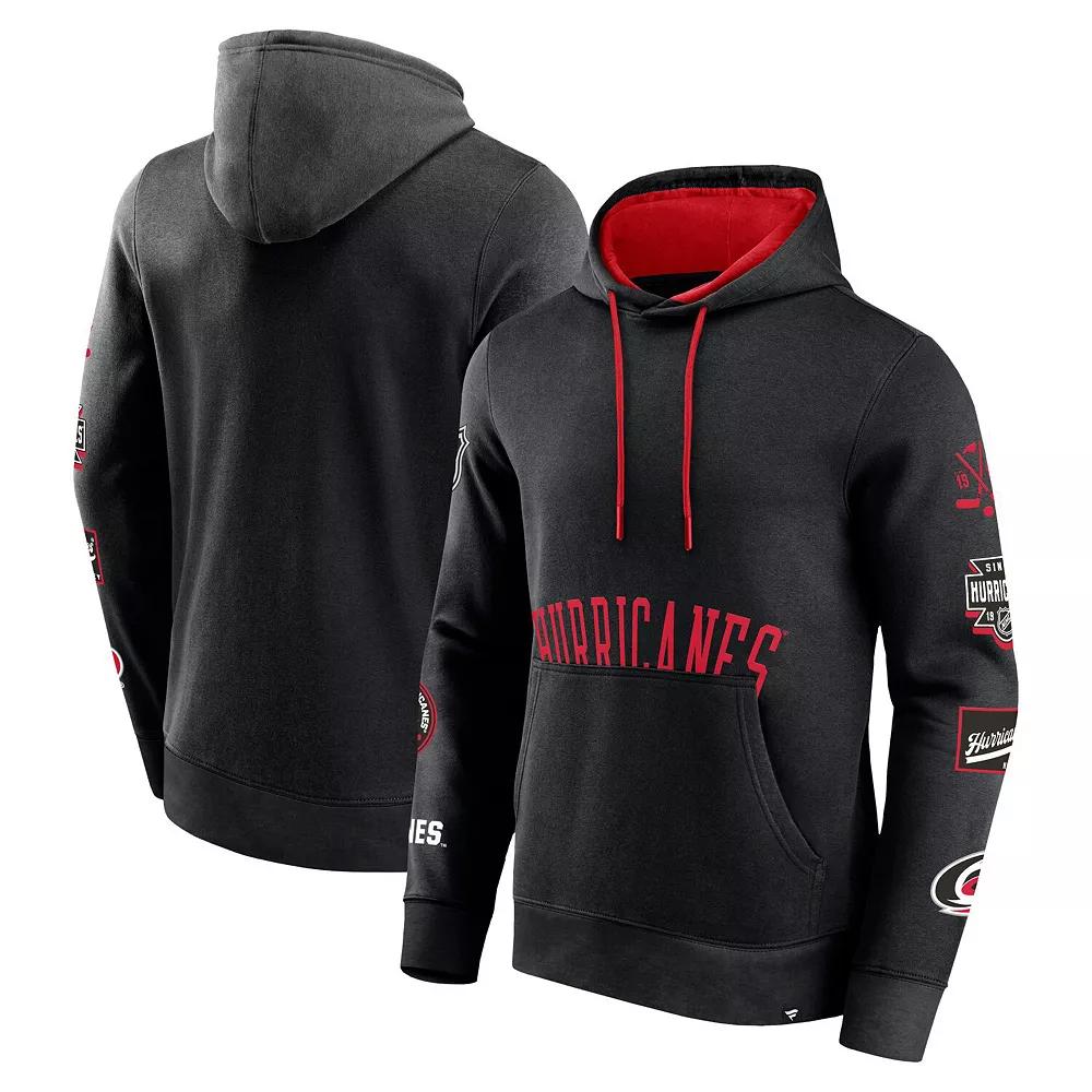 Men's Fanatics Branded Black Carolina Hurricanes Wild Winner Fleece Pullover Hoodie,  Product Image