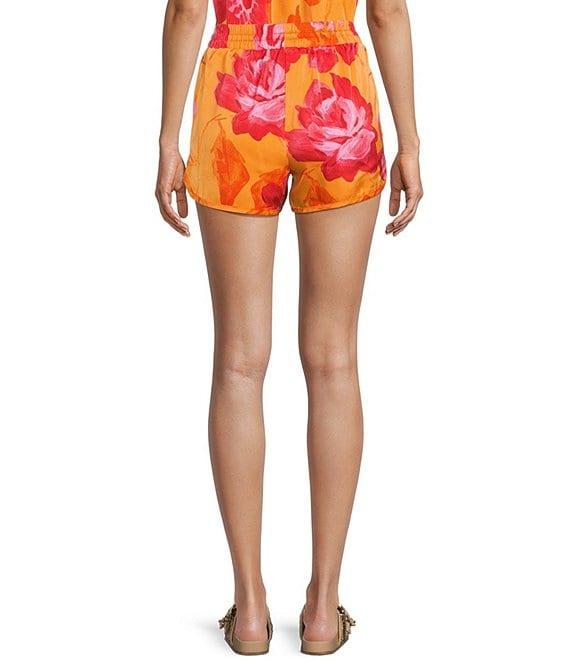 C&V Chelsea & Violet Drawstring Floral Printed Pull On Coordinating Shorts Product Image