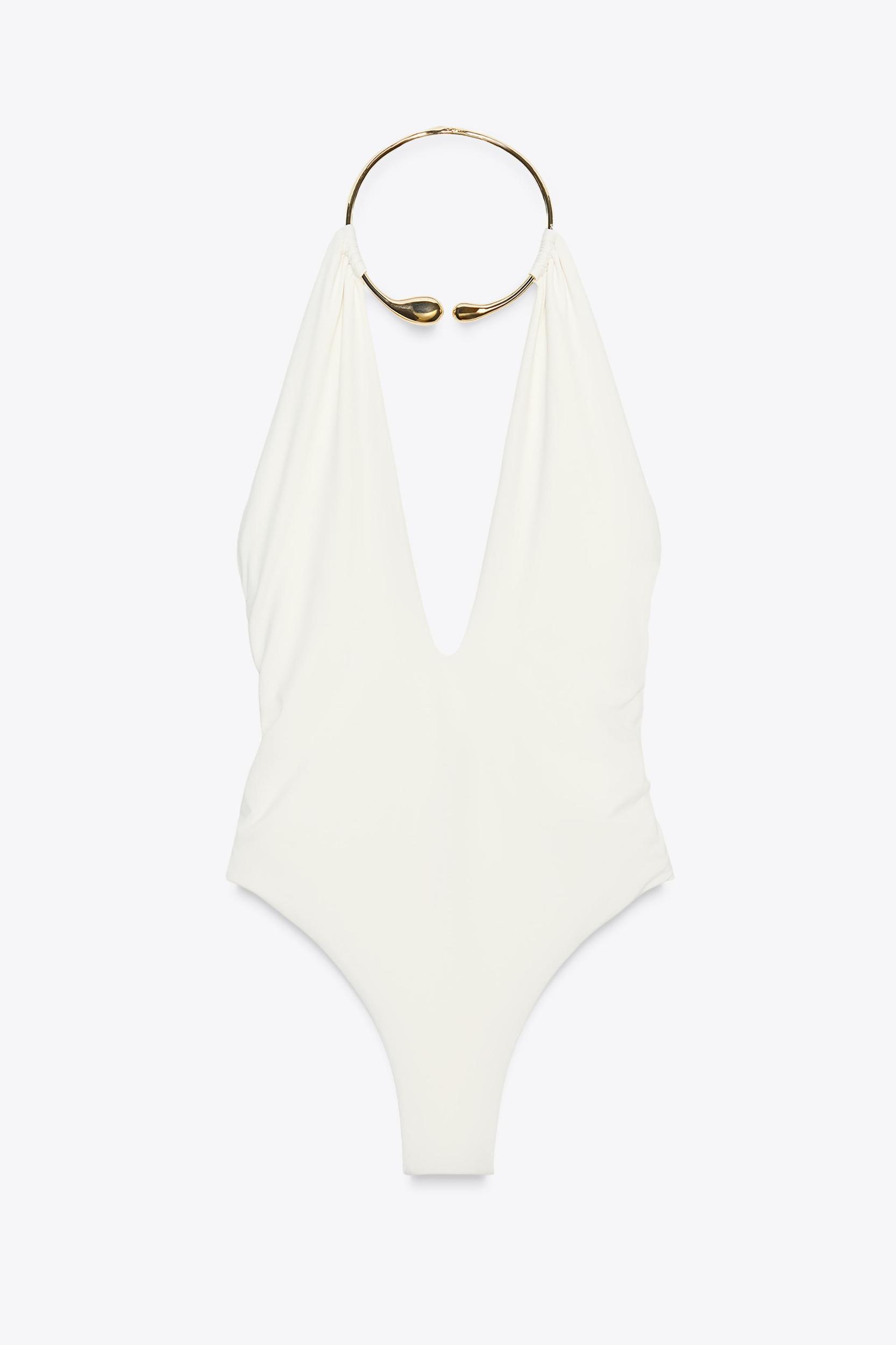 HALTER SWIMSUIT WITH METAL COLLAR Product Image