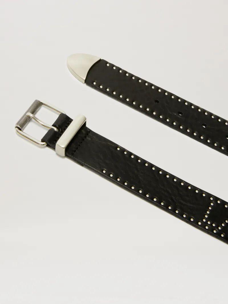 LEATHER STUDS LOGO PA BELT Product Image