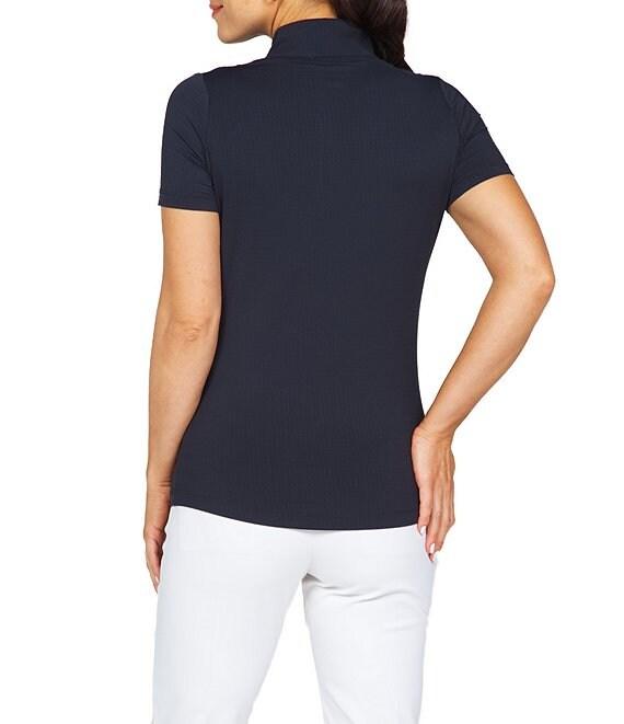 IBKUL Essential Solids Short Sleeve Quarter Zip Top Product Image