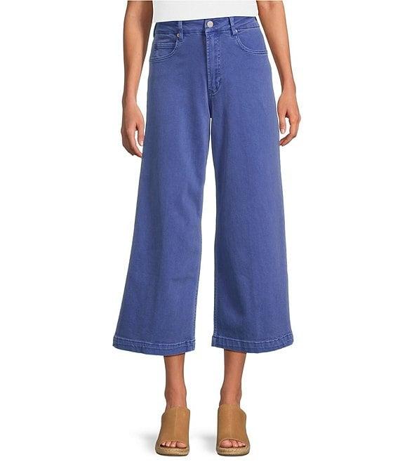 Dear John Audrey Stretch Denim High Rise Cropped Wide Leg Jeans Product Image