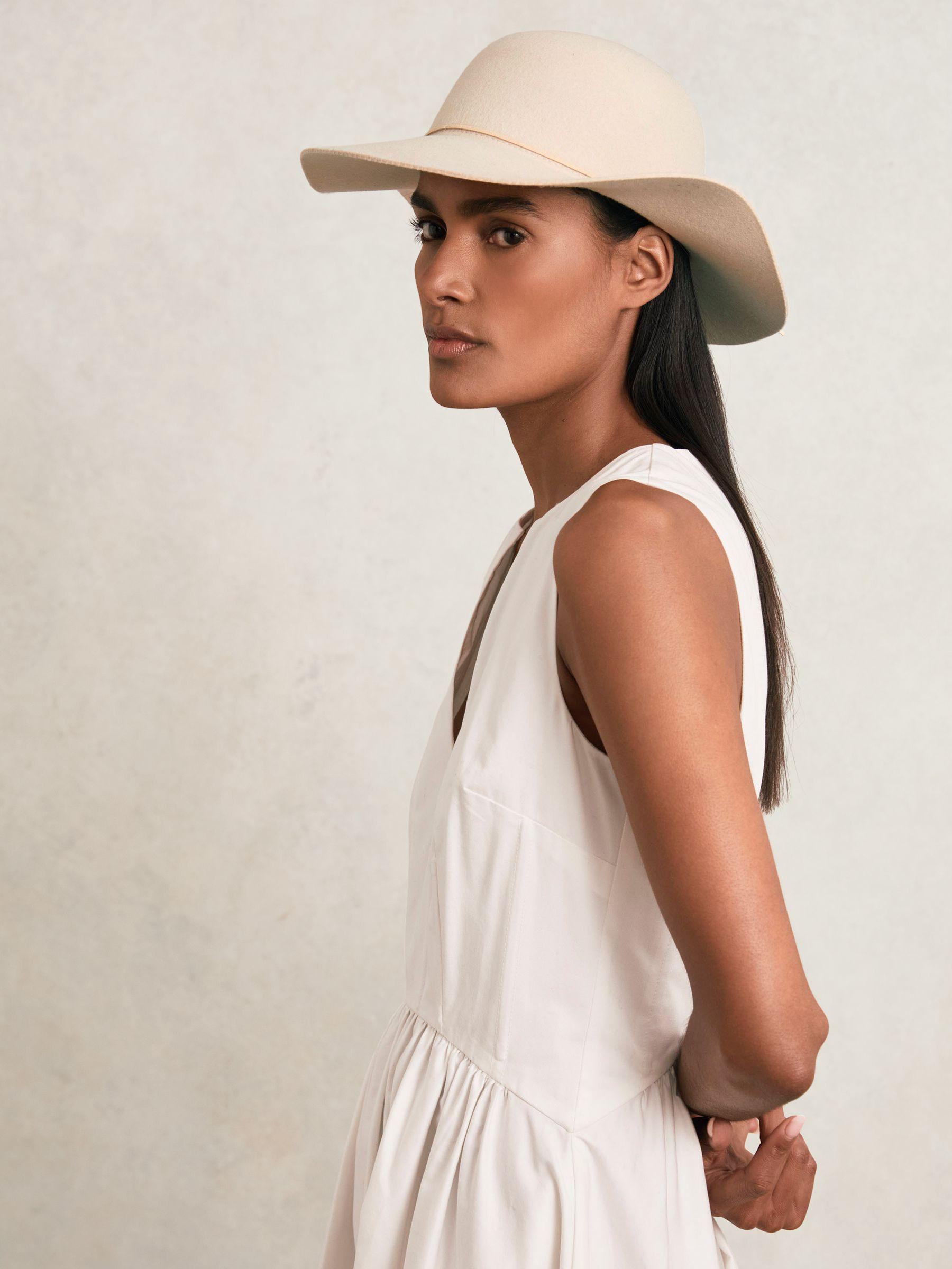 Felted Wool Sun Hat in Neutral Product Image