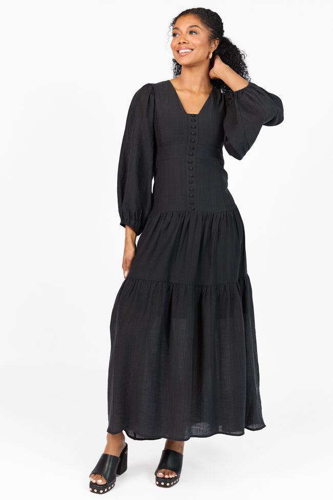 Enchanting Moments Black Button Detail Maxi Dress FINAL SALE Product Image