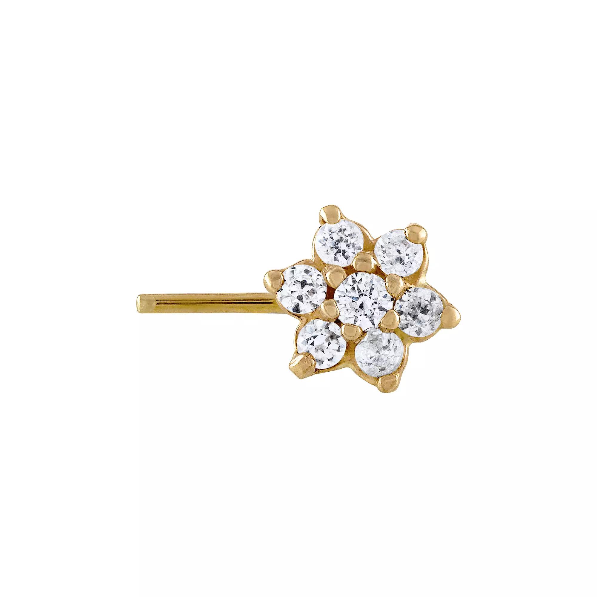 Amella Jewels 10k Gold Flower Nose Ring, Women's, Yellow Product Image