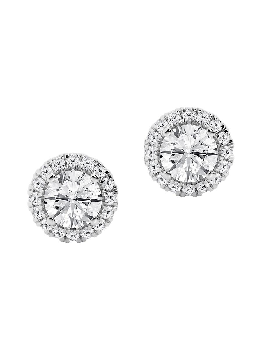 Womens 14K Gold & Diamond Round Halo Stud Earrings/0.64-2.41 TCW Product Image