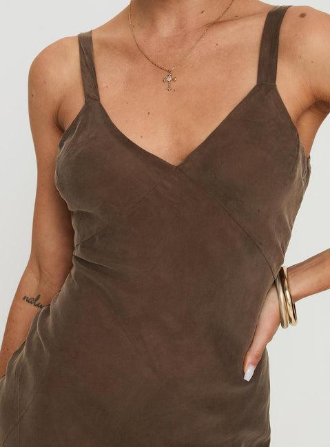 Laurette Mini Dress Brown Product Image