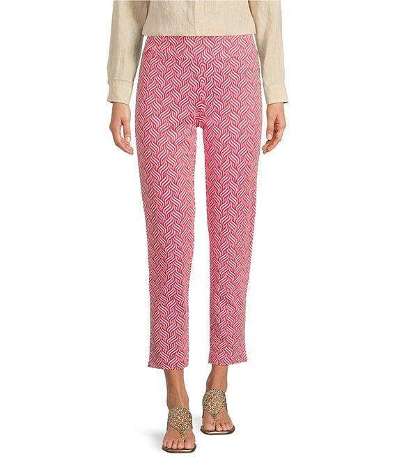 J.McLaughlin Catalina Cloth Printed Flat Front Pull On Capri Pants Product Image