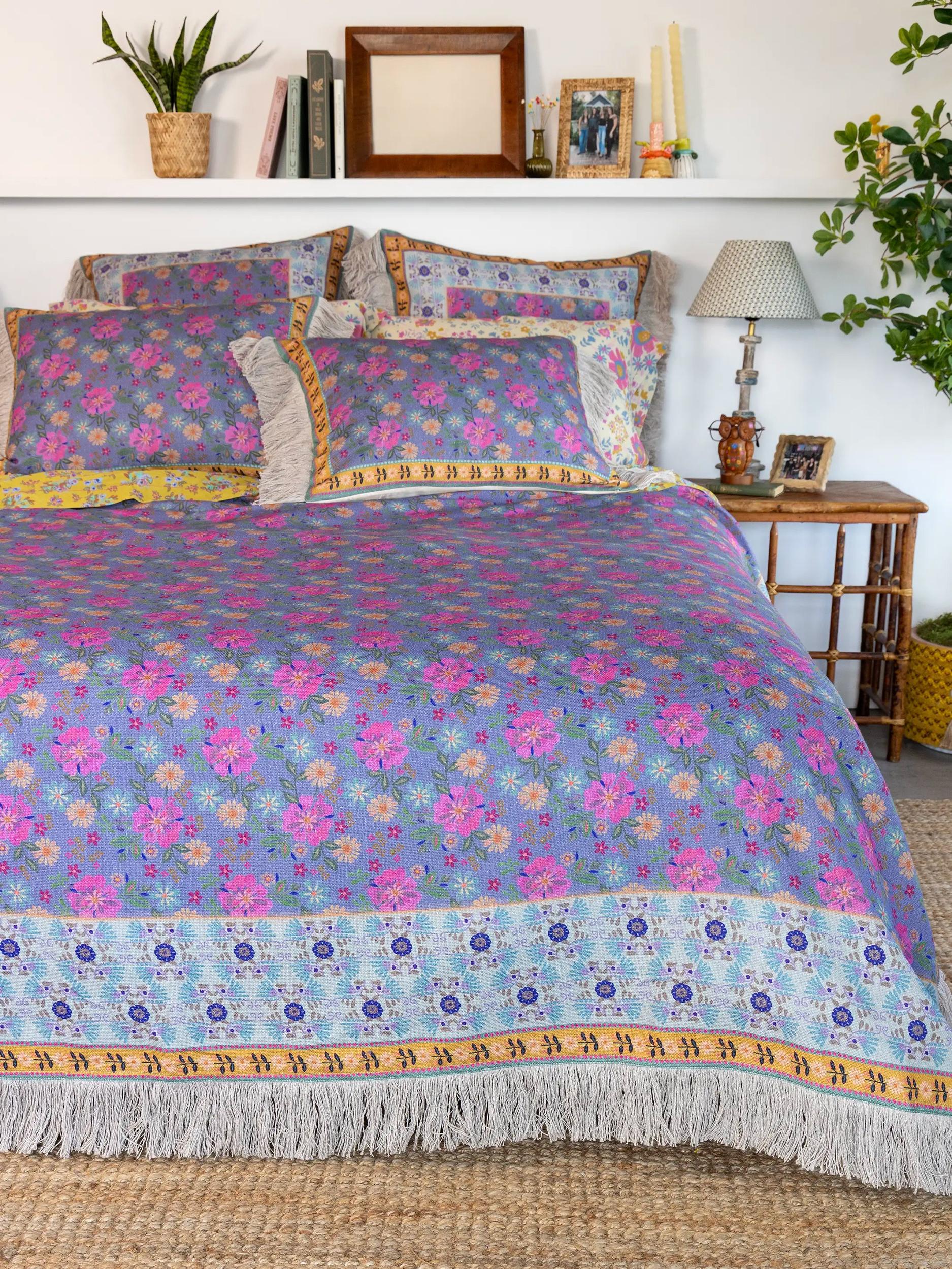 Boho Fringe Bedspread - Meadow Tapestry Product Image