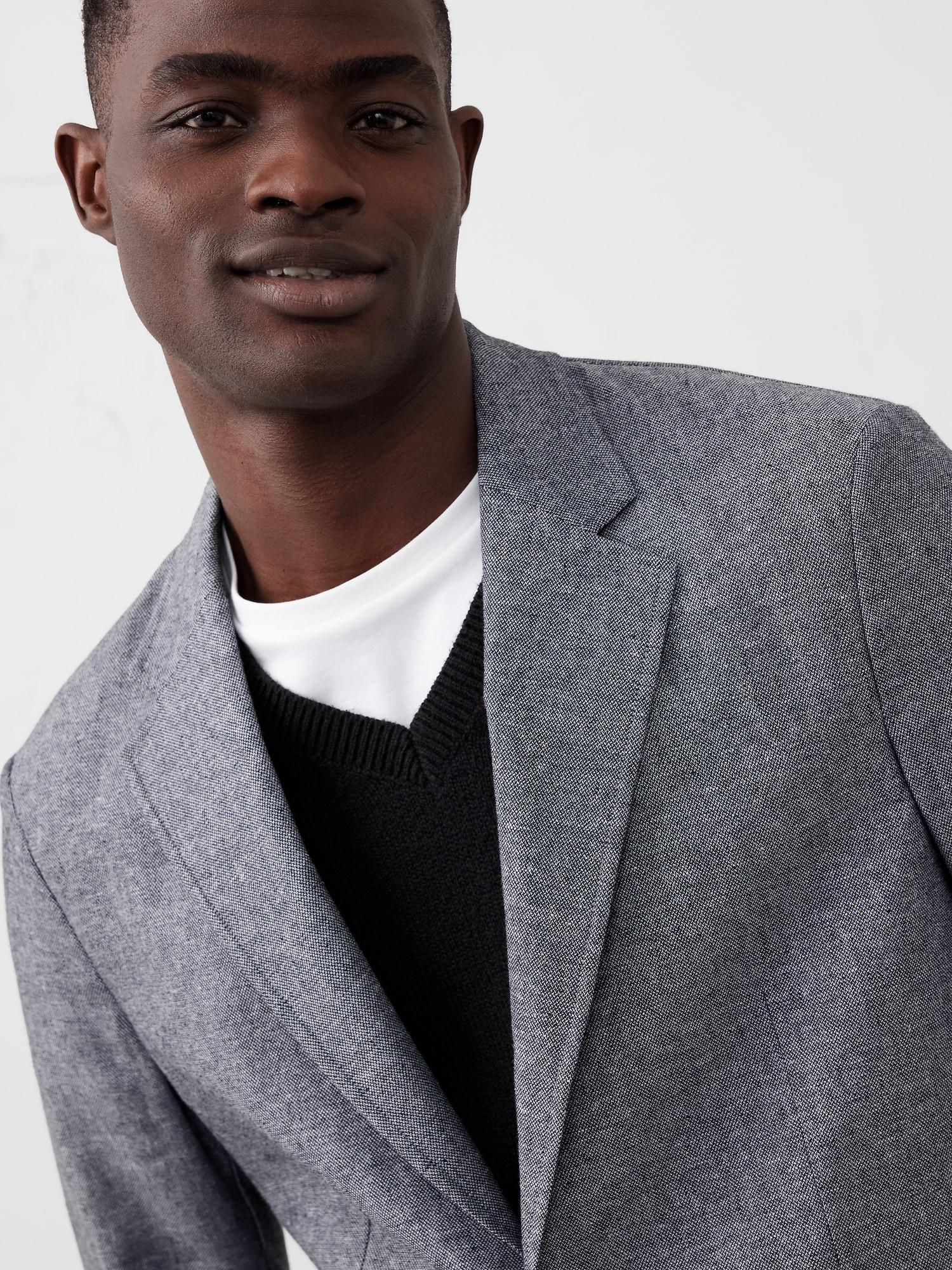 Tailored-Fit Linen-Blend Twill Jacket Product Image