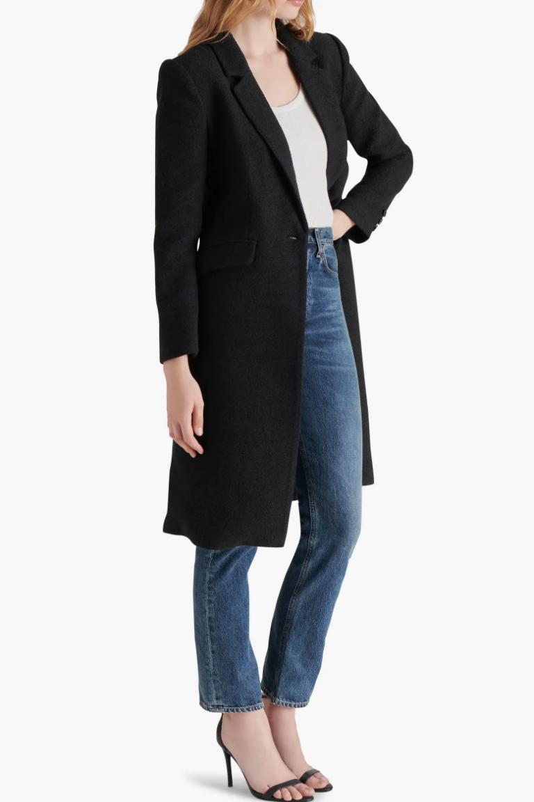 Prisie Longline Coat - Black Product Image